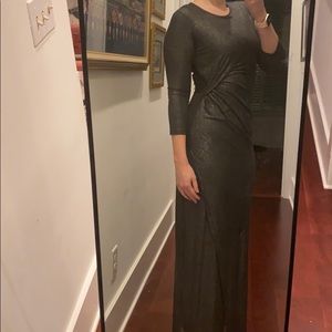 Spense metallic silver NYE Holiday long maxi dress